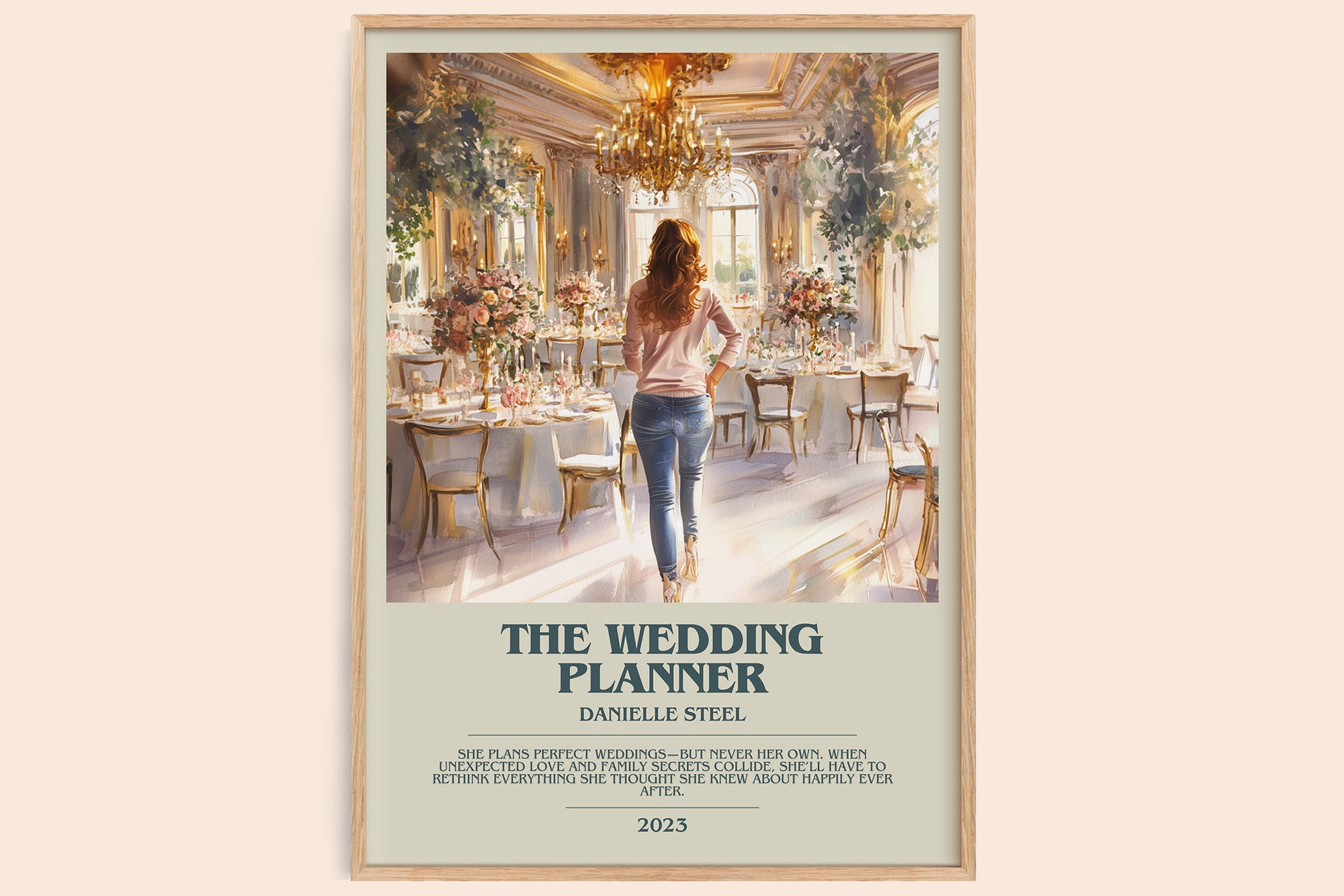 The Wedding Planner bookish book poster by Danielle Steel – framed literary art print