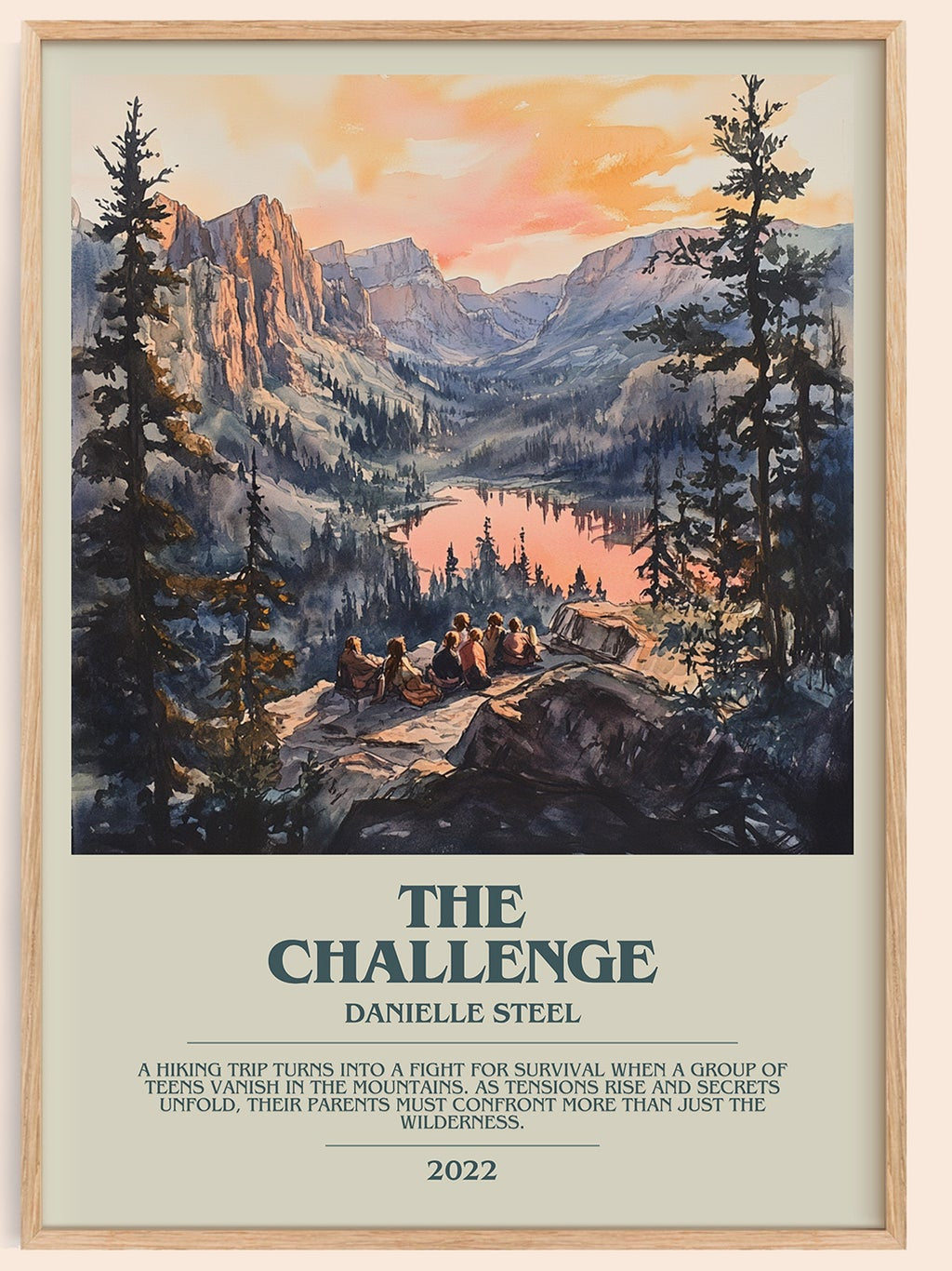 The Challenge bookish book poster by Danielle Steel – framed literary art print