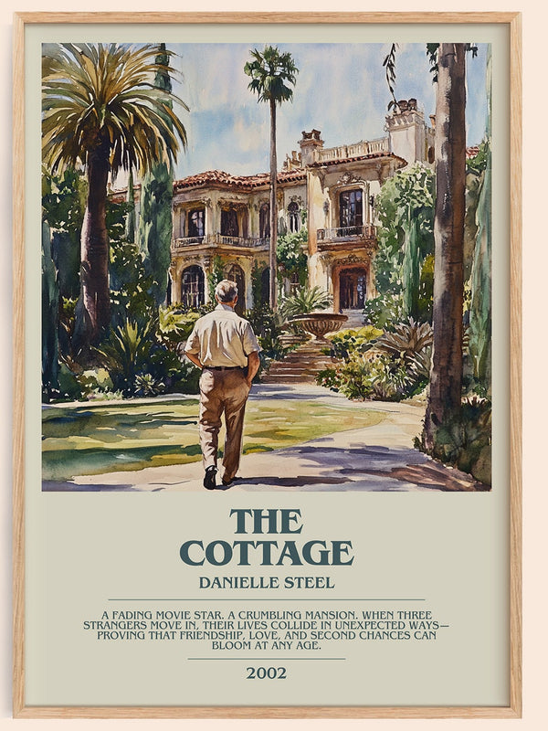 The Cottage bookish book poster by Danielle Steel – framed literary art print