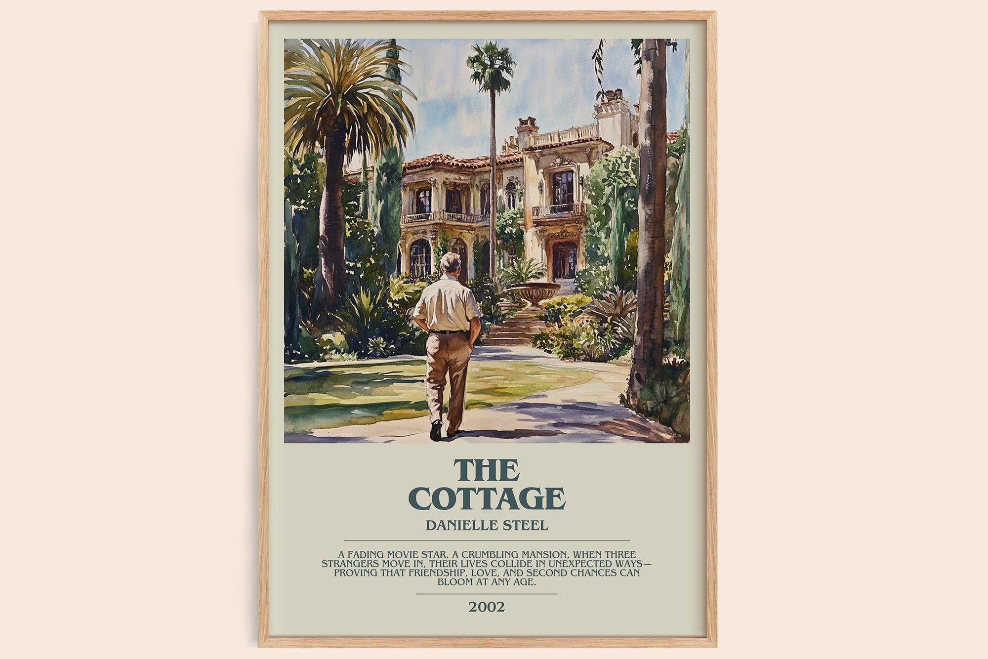 The Cottage bookish book poster by Danielle Steel – framed literary art print