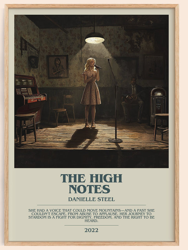 The High Notes bookish book poster by Danielle Steel – framed literary art print