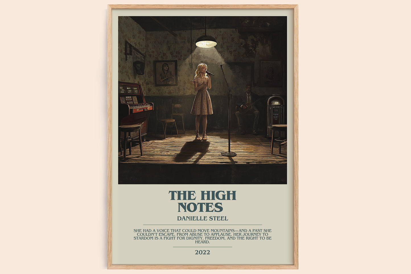 The High Notes bookish book poster by Danielle Steel – framed literary art print