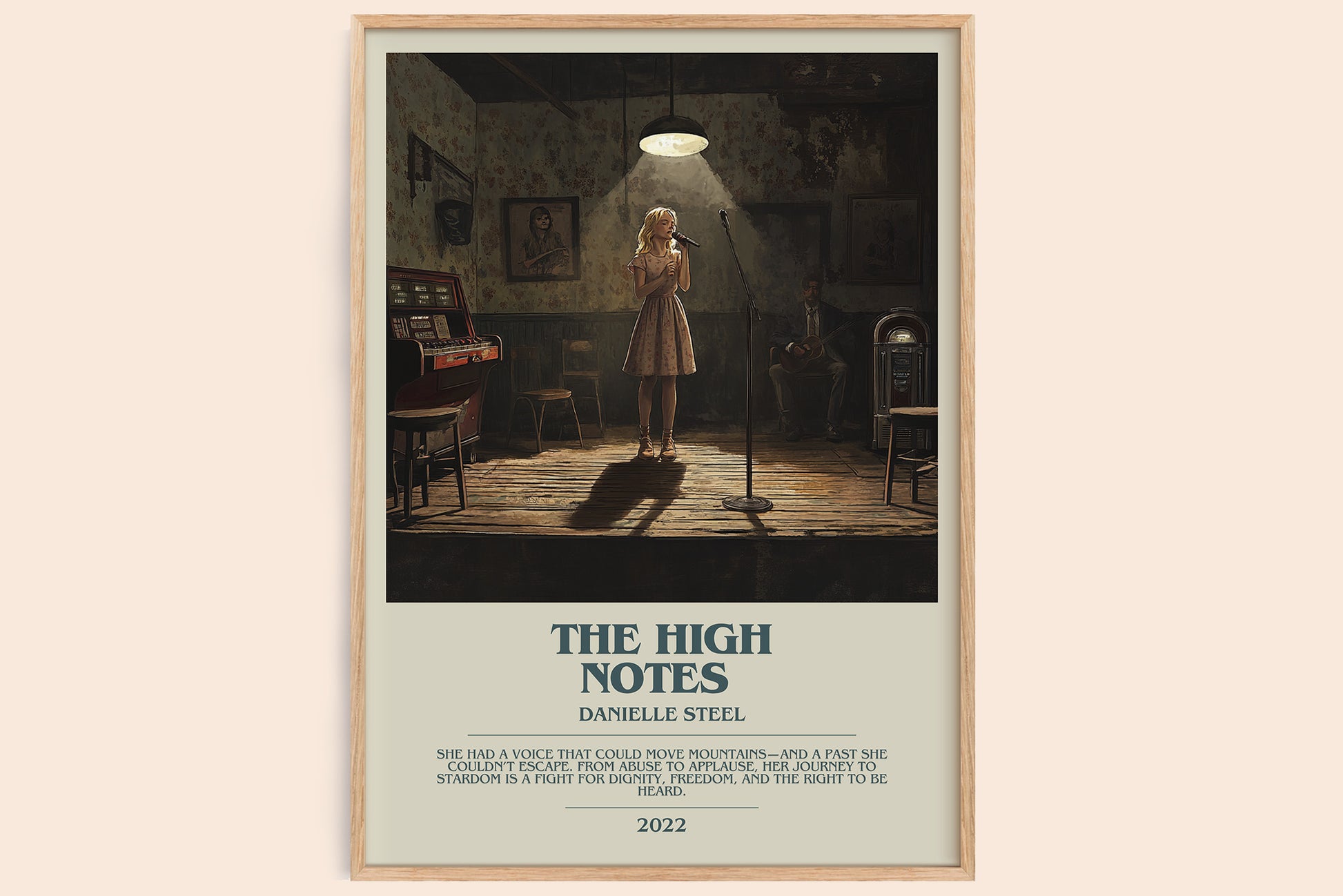 The High Notes bookish book poster by Danielle Steel – framed literary art print