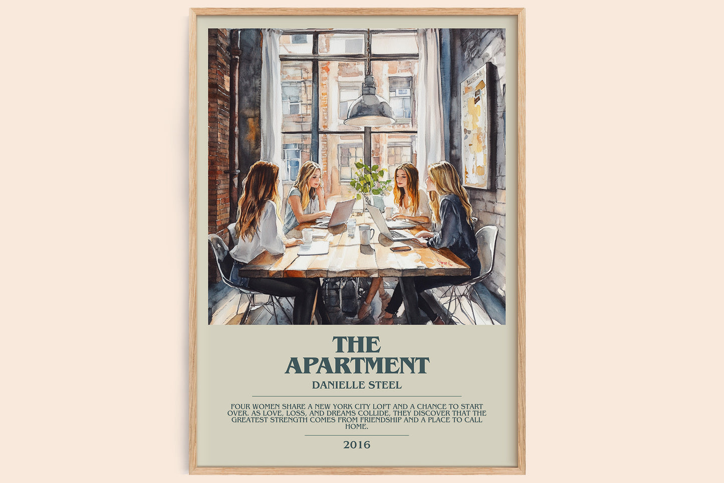The Apartment bookish book poster by Danielle Steel – framed literary art print