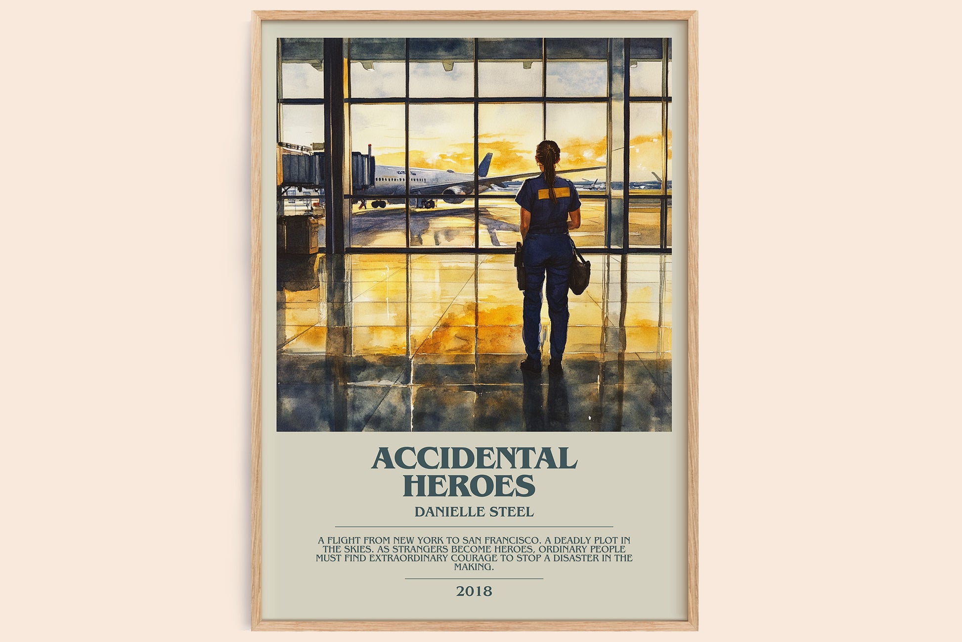 Accidental Heroes bookish book poster by Danielle Steel – framed literary art print