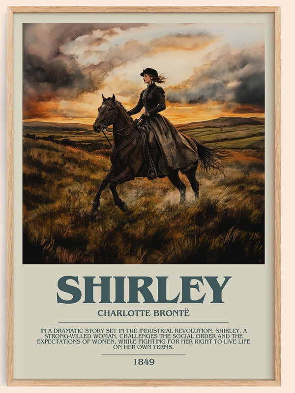 Shirley bookish book poster by Charlotte Brontë – framed literary art print