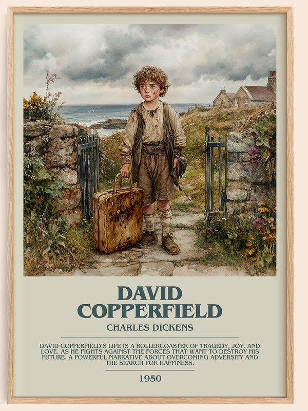 David Copperfield bookish book poster by Charles Dickens – framed literary art print