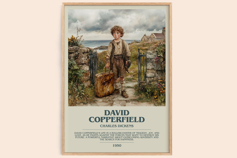 David Copperfield bookish book poster by Charles Dickens – framed literary art print