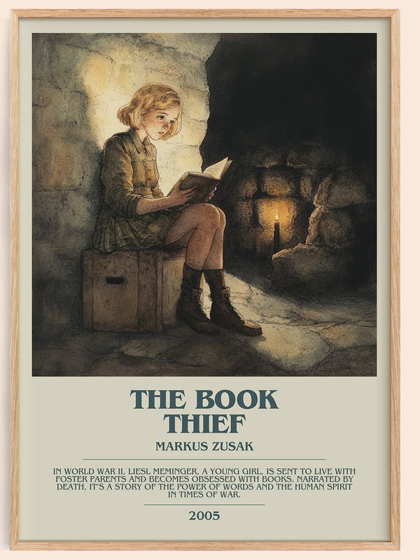 The Book Thief bookish book poster by Markus Zusak – framed literary art print