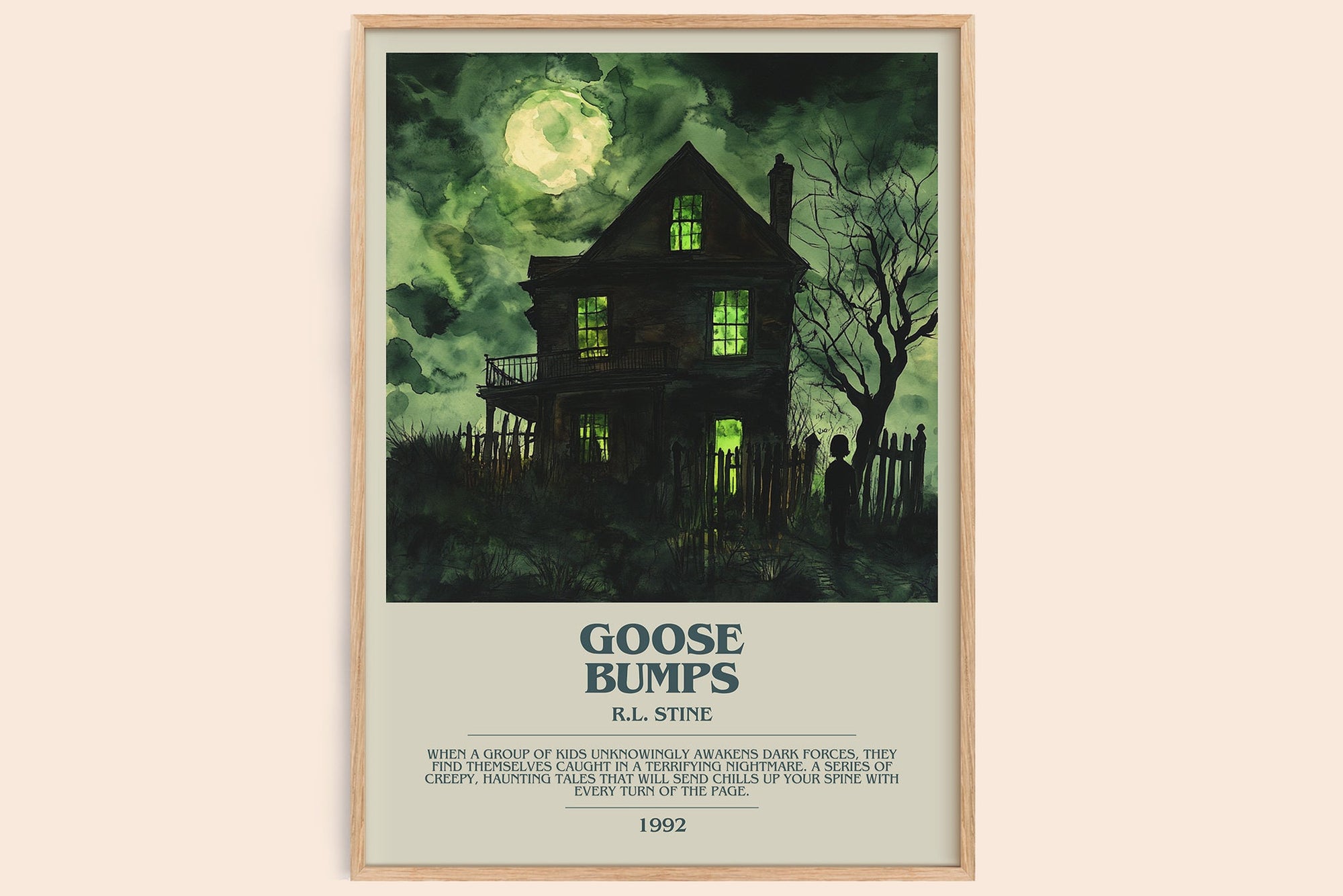 Goosebumps bookish book poster by R.L. Stine – framed literary art print