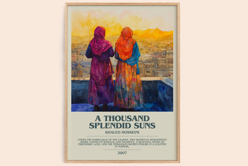 A Thousand Splendid Suns bookish book poster by Khaled Hosseini – framed literary art print