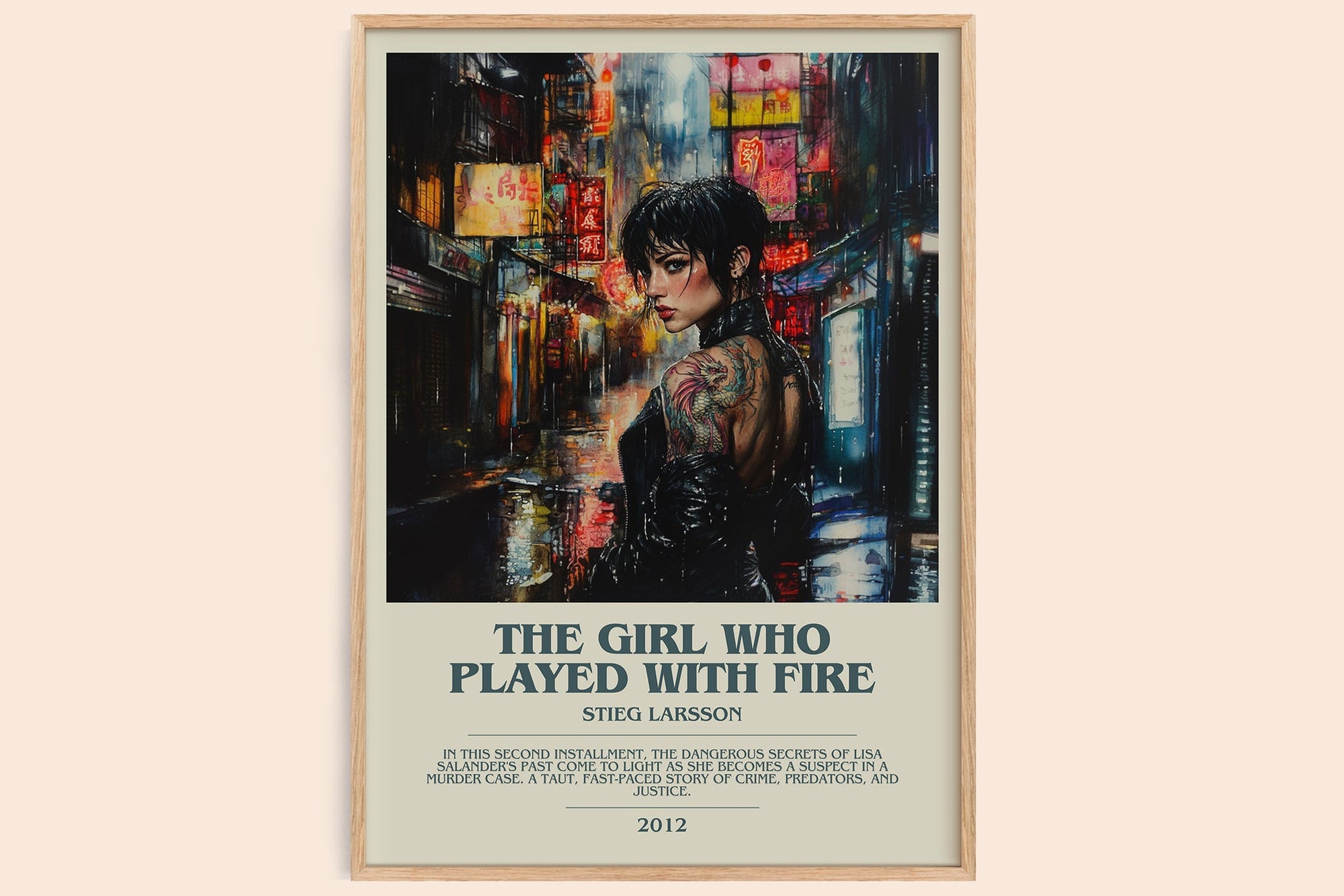 The Girl Who Played with Fire bookish book poster by Stieg Larsson – framed literary art print