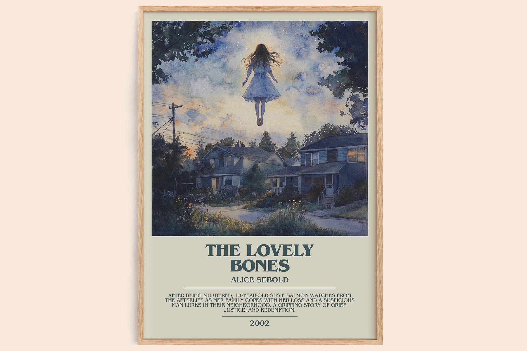 The Lovely Bones bookish book poster by Alice Sebold – framed literary art print