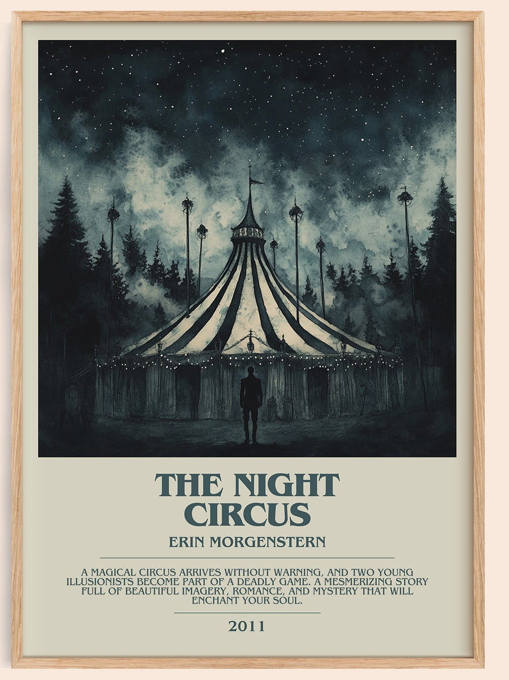 The Night Circus bookish book poster by Erin Morgenstern – framed literary art print