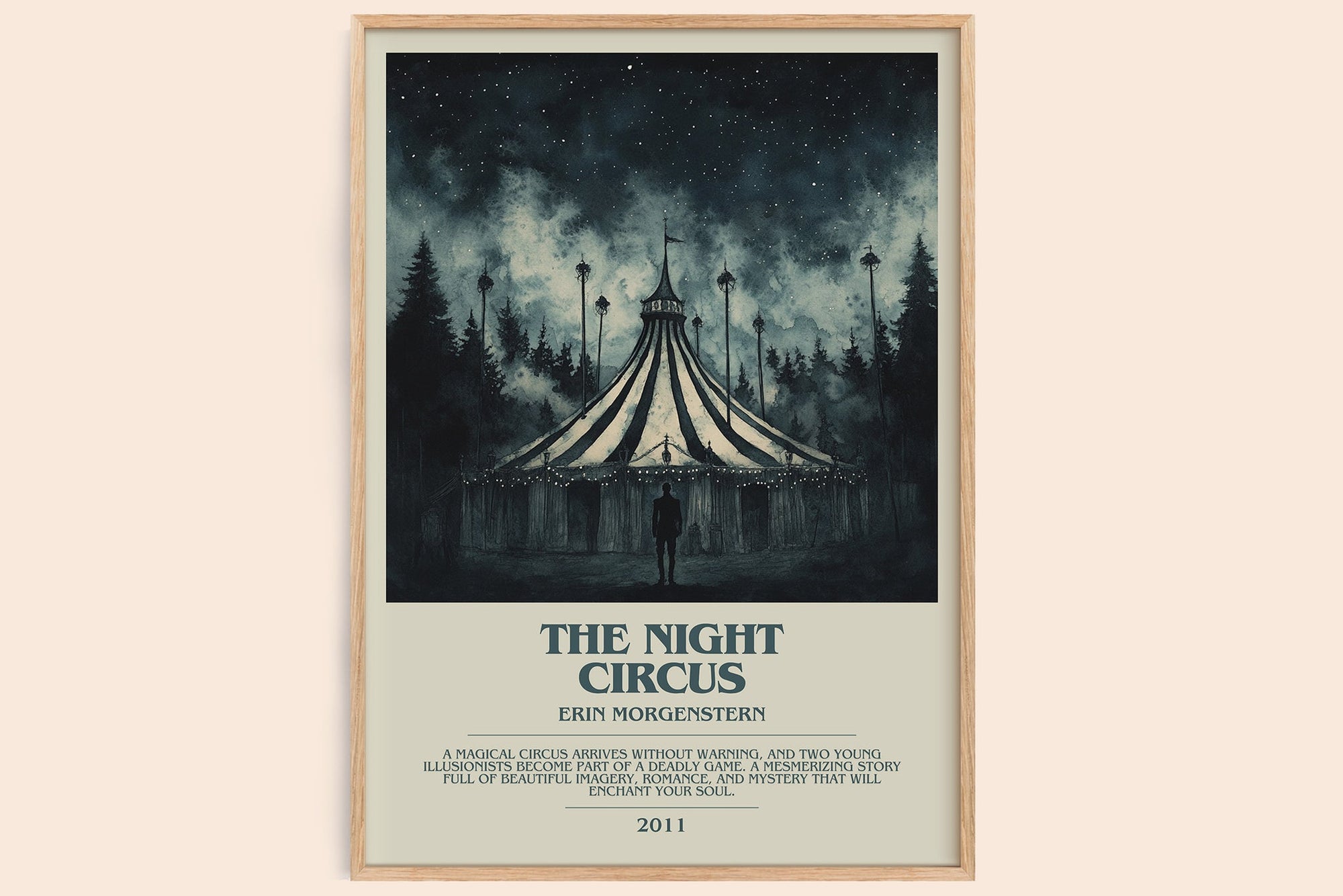 The Night Circus bookish book poster by Erin Morgenstern – framed literary art print