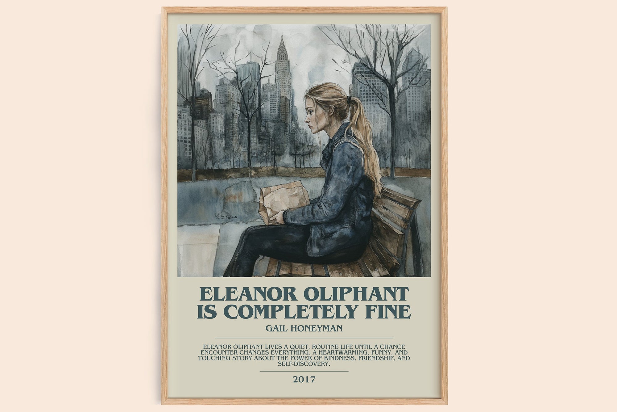Eleanor Oliphant Is Completely Fine bookish book poster by Gail Honeyman – framed literary art print