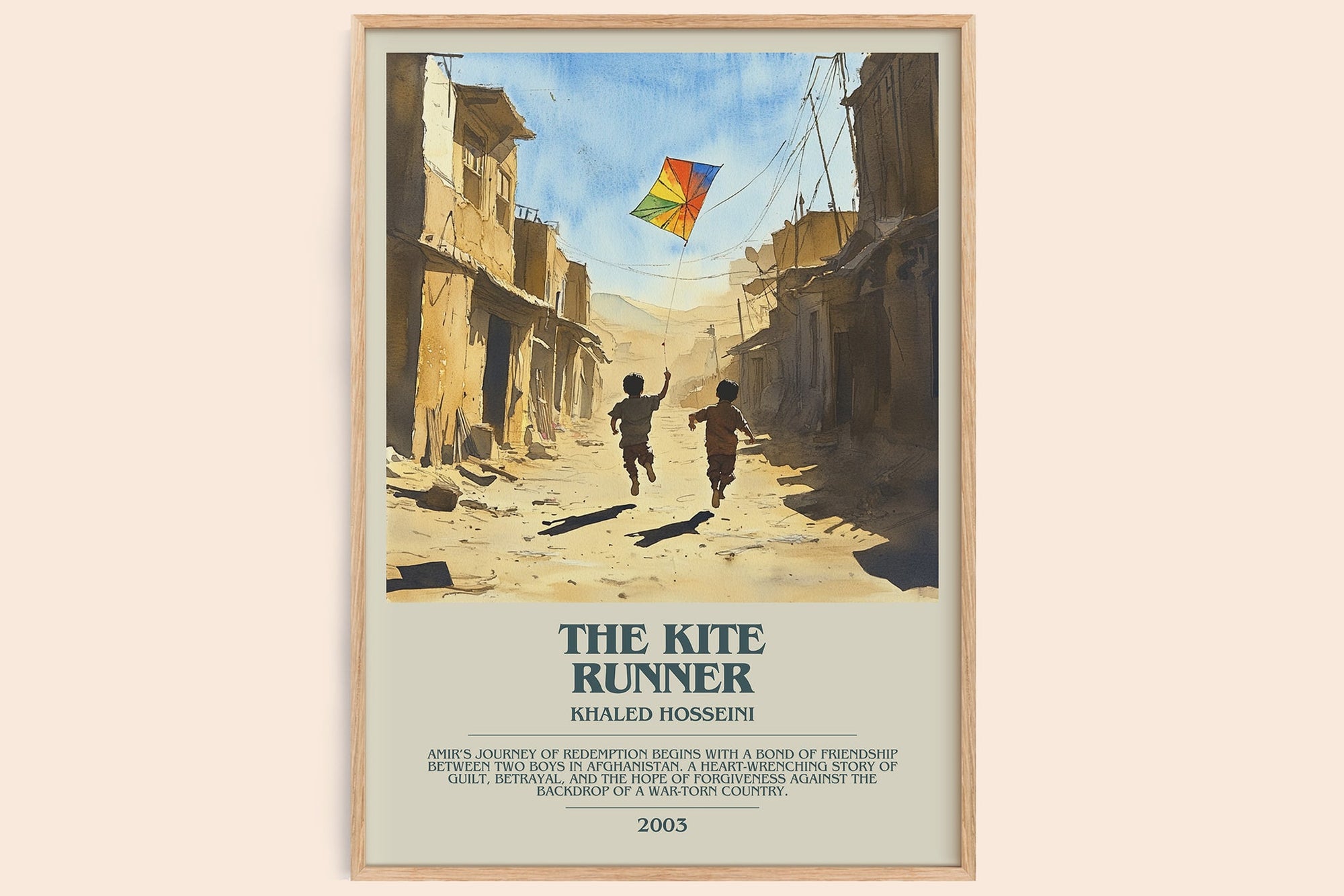 The Kite Runner bookish book poster by Khaled Hosseini – framed literary art print