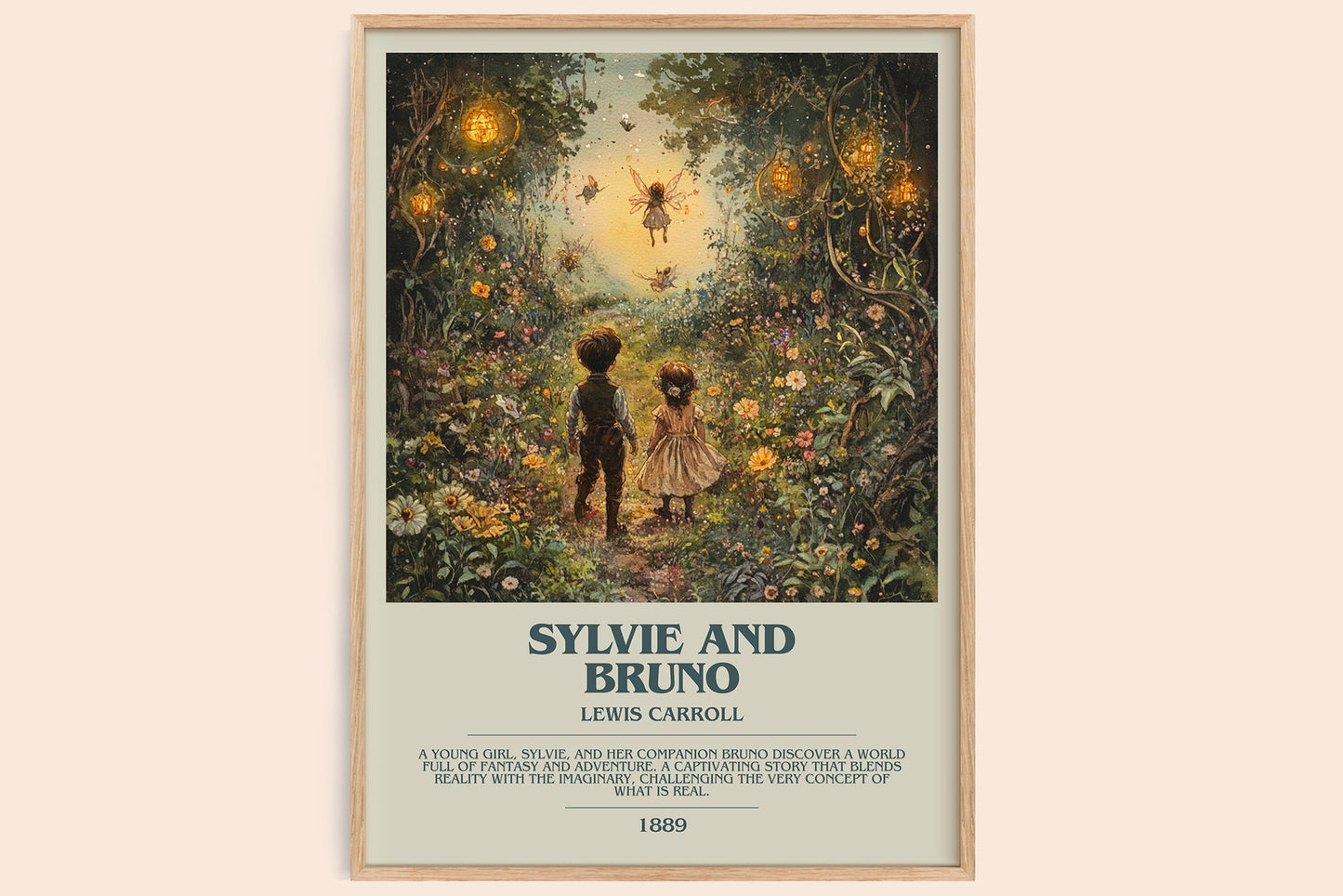 Sylvie and Bruno bookish book poster by Lewis Carroll – framed literary art print