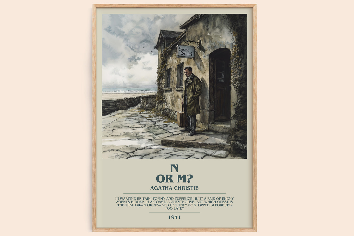 N Or M? bookish book poster by Agatha Christie – framed literary art print
