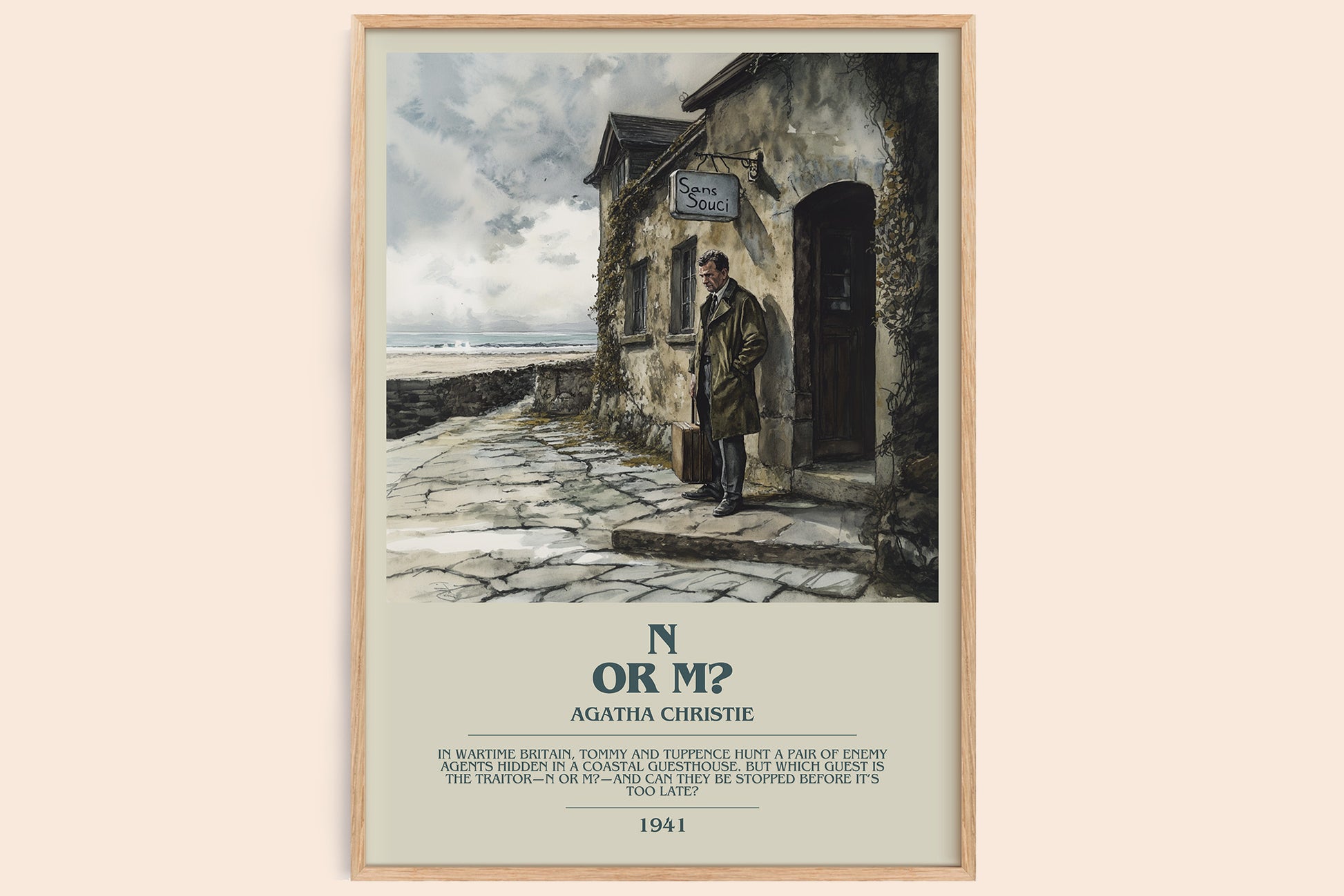 N Or M? bookish book poster by Agatha Christie – framed literary art print