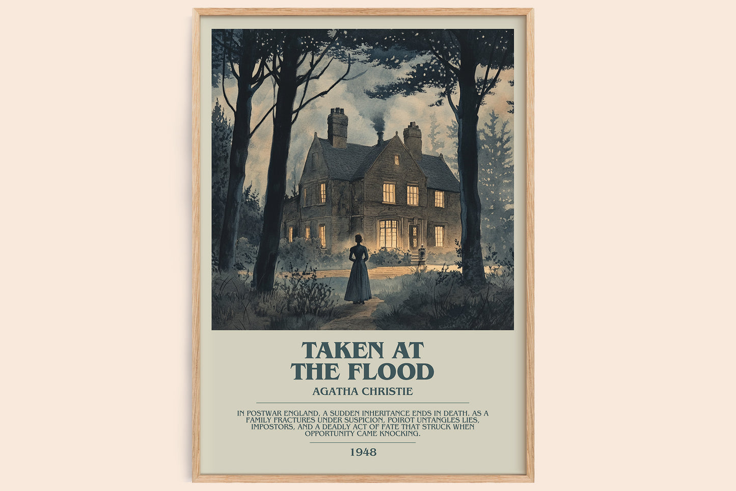 Taken at the Flood bookish book poster by Agatha Christie – framed literary art print