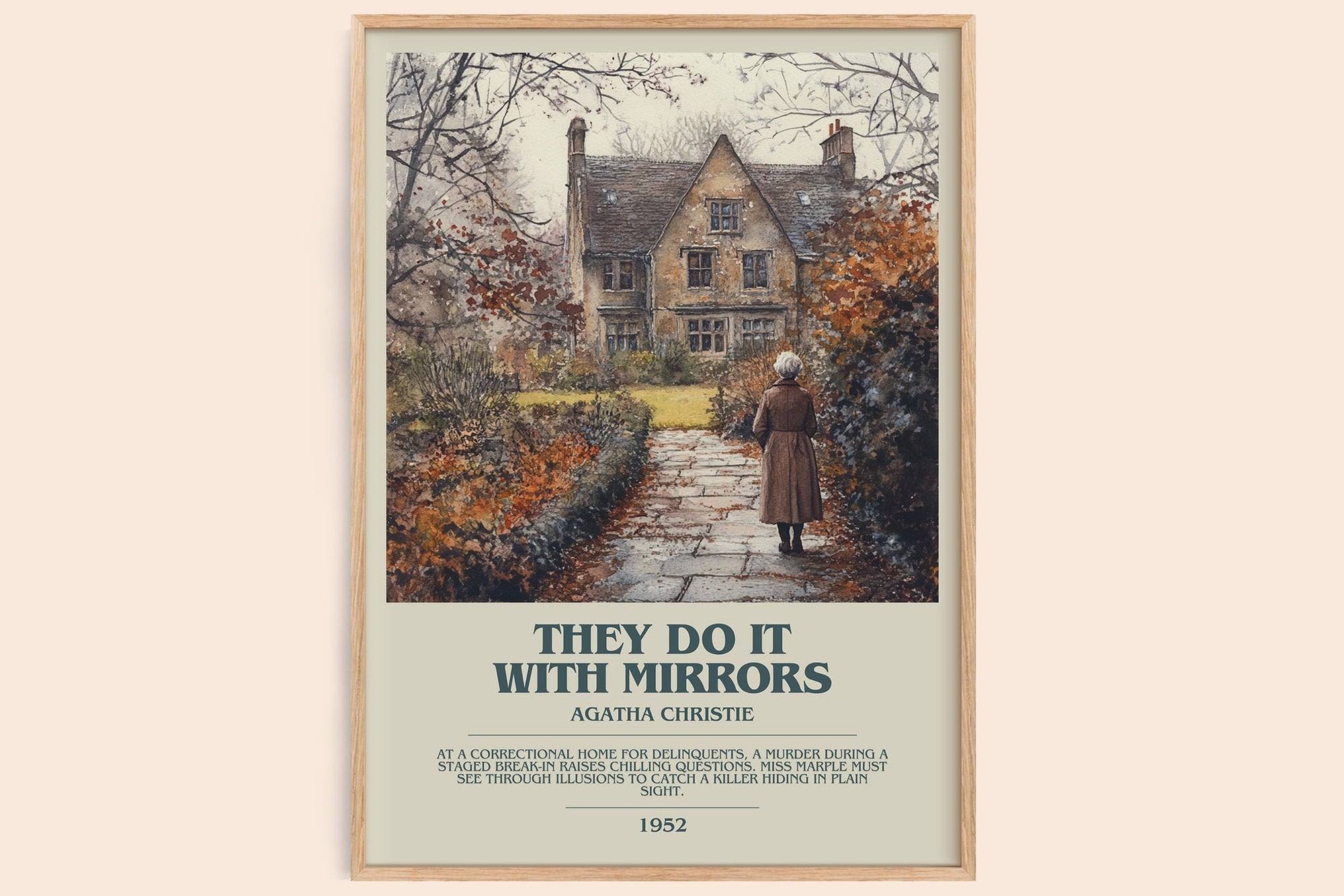 They Do It with Mirrors bookish book poster by Agatha Christie – framed literary art print