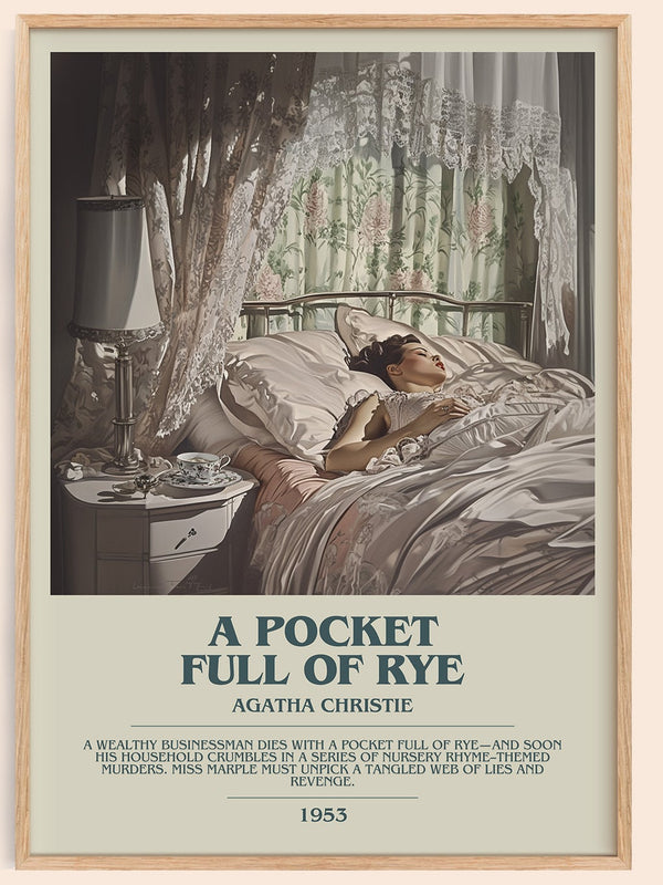 A Pocket Full of Rye bookish book poster by Agatha Christie – framed literary art print