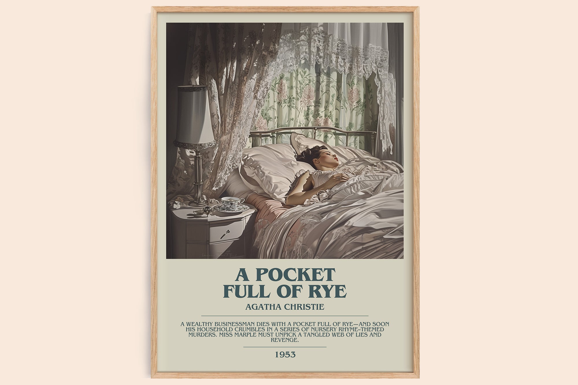 A Pocket Full of Rye bookish book poster by Agatha Christie – framed literary art print