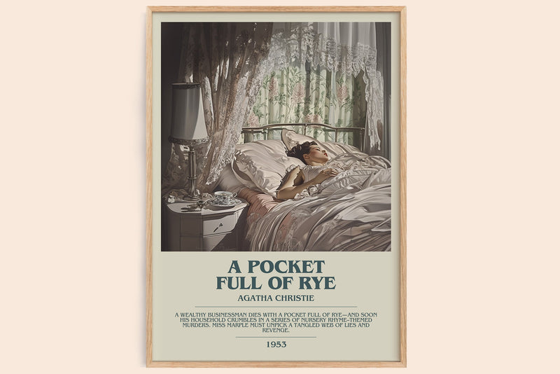 A Pocket Full of Rye bookish book poster by Agatha Christie – framed literary art print