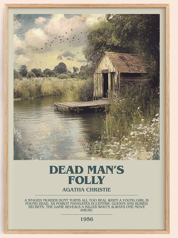 Dead Man's Folly bookish book poster by Agatha Christie – framed literary art print