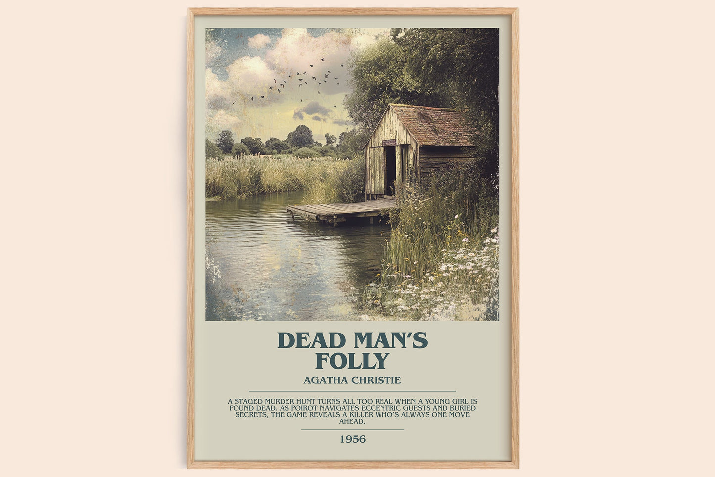 Dead Man's Folly bookish book poster by Agatha Christie – framed literary art print