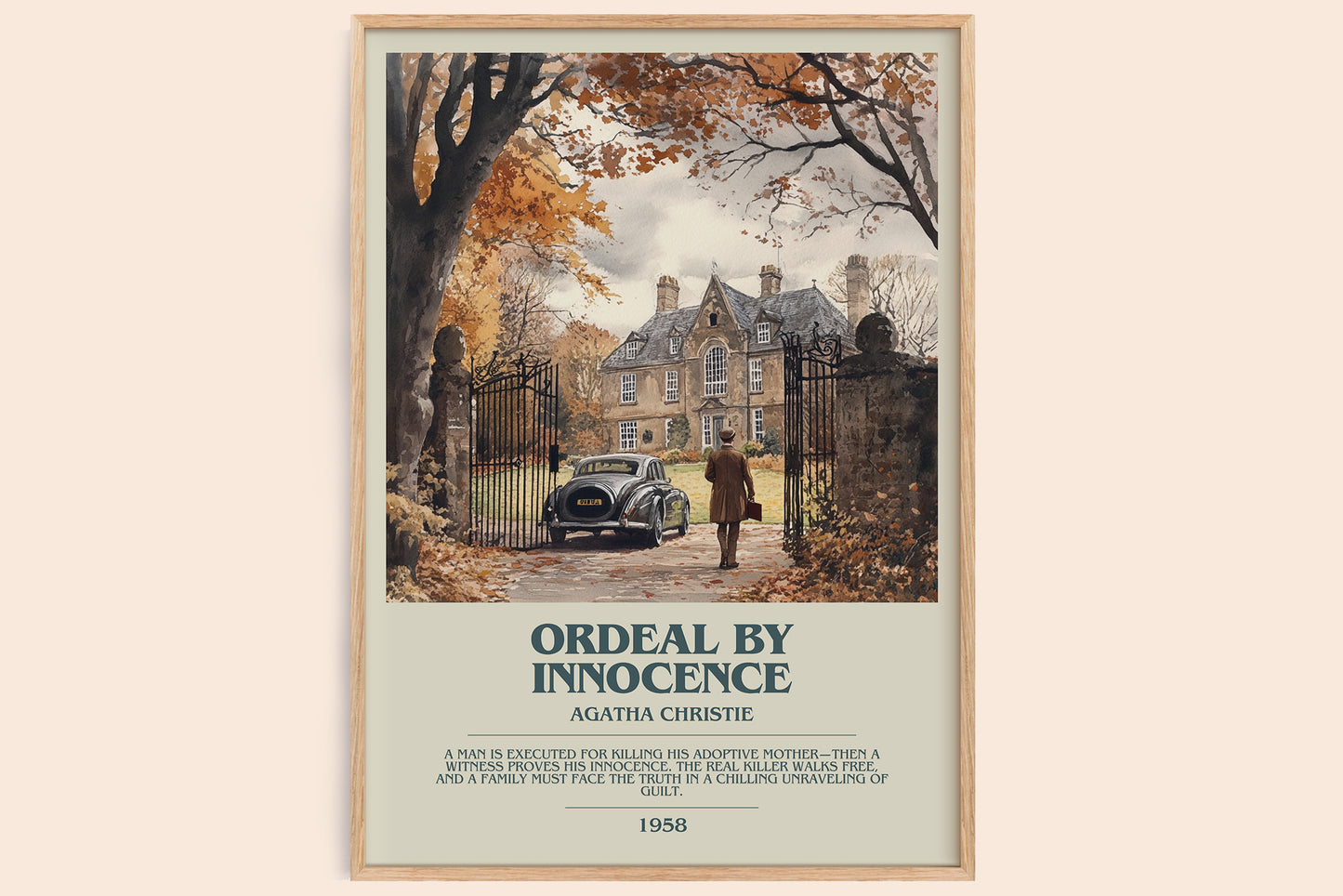 Ordeal by Innocence bookish book poster by Agatha Christie – framed literary art print