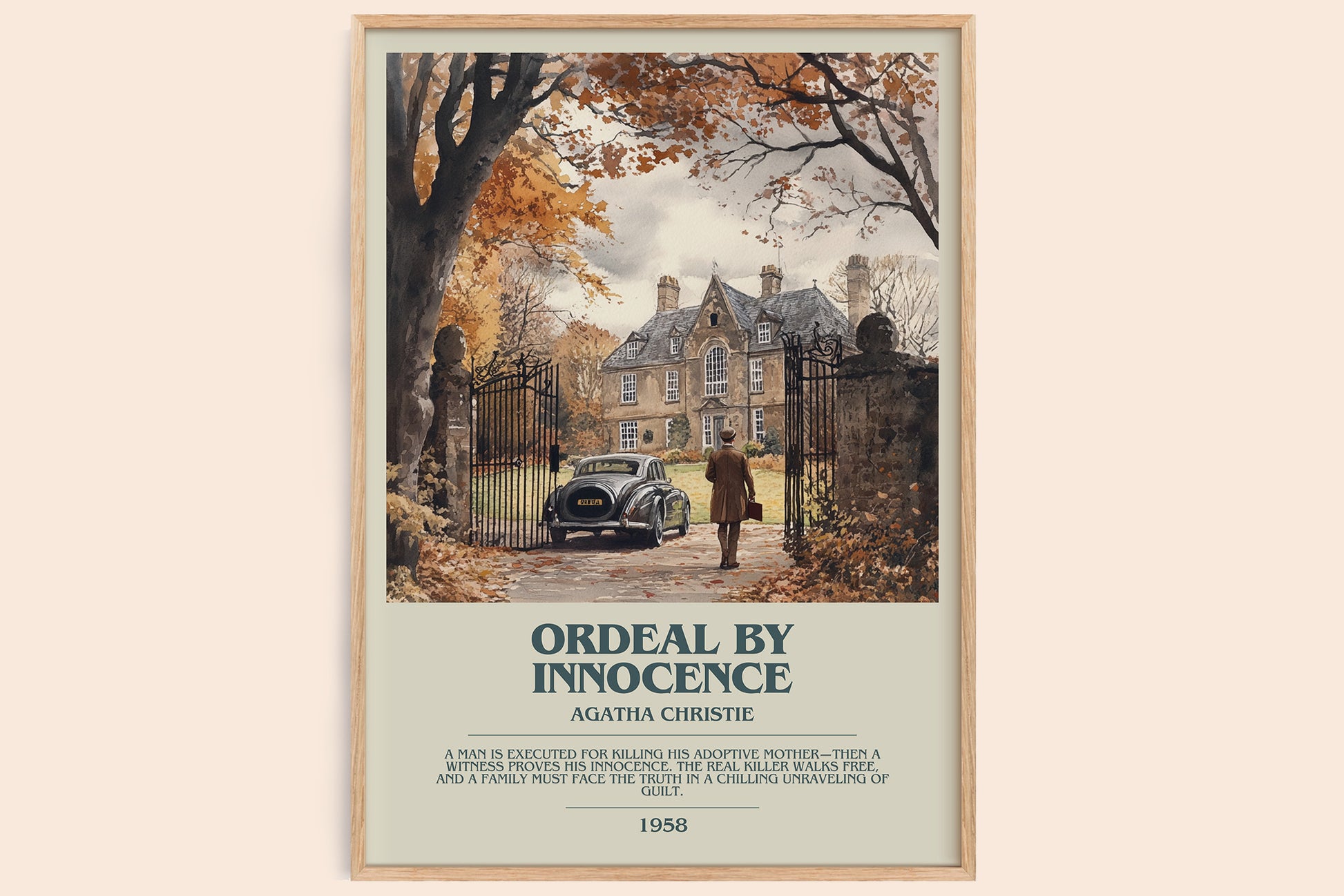 Ordeal by Innocence bookish book poster by Agatha Christie – framed literary art print