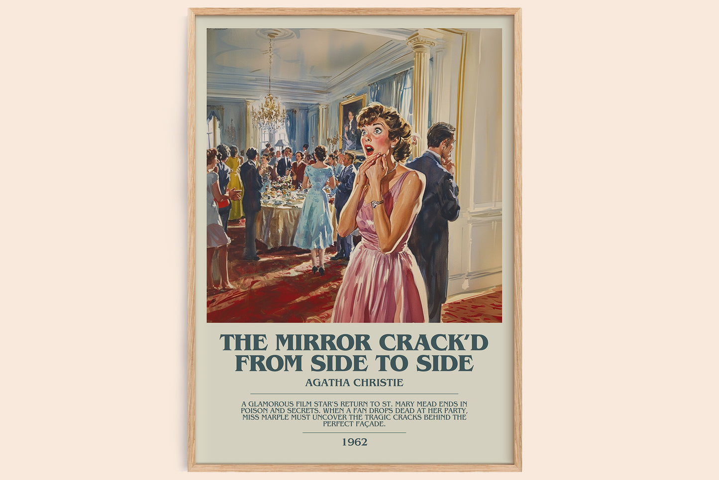 The Mirror Crack'd from Side to Side bookish book poster by Agatha Christie – framed literary art print