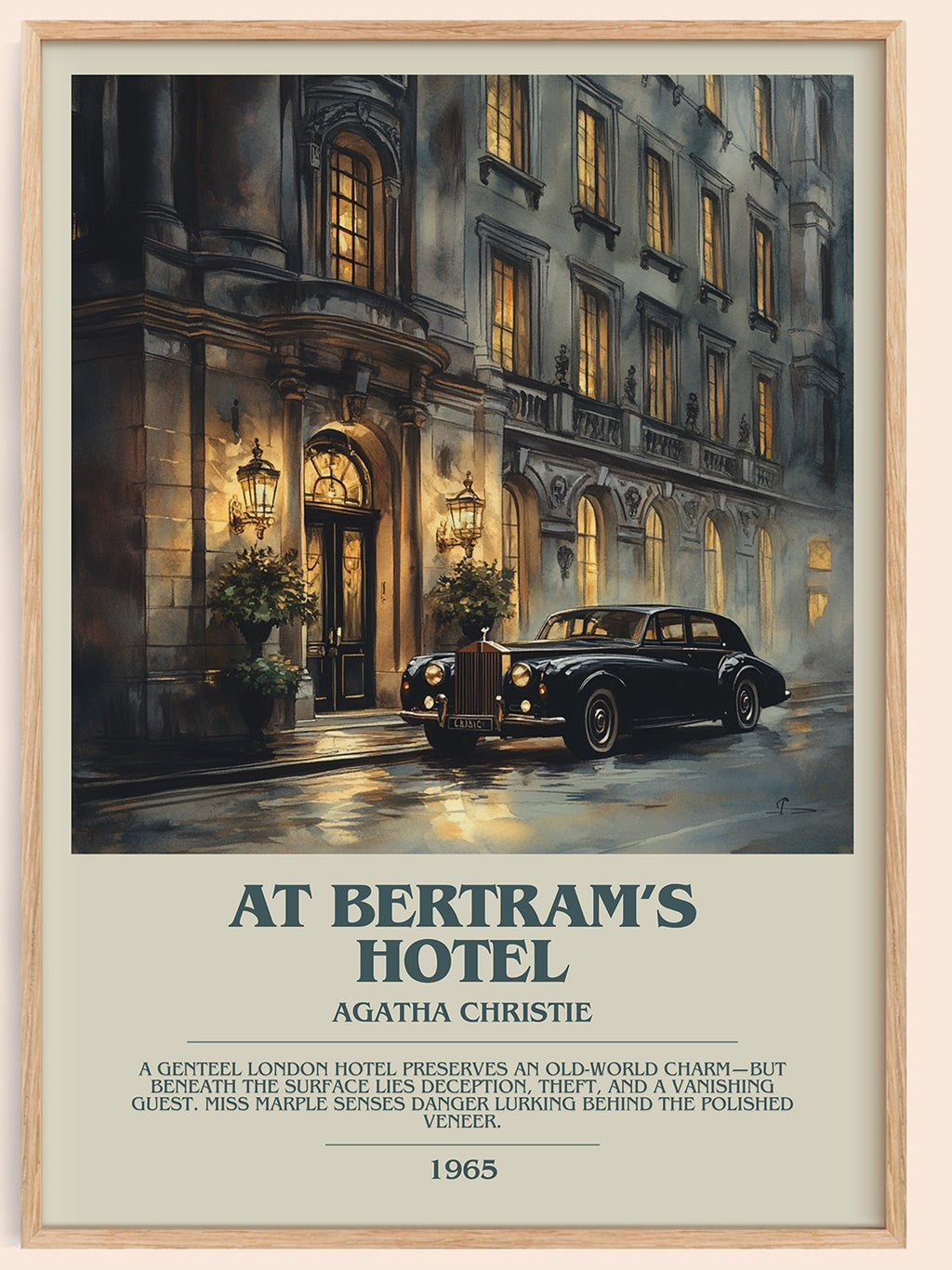 At Bertram's Hotel bookish book poster by Agatha Christie – framed literary art print