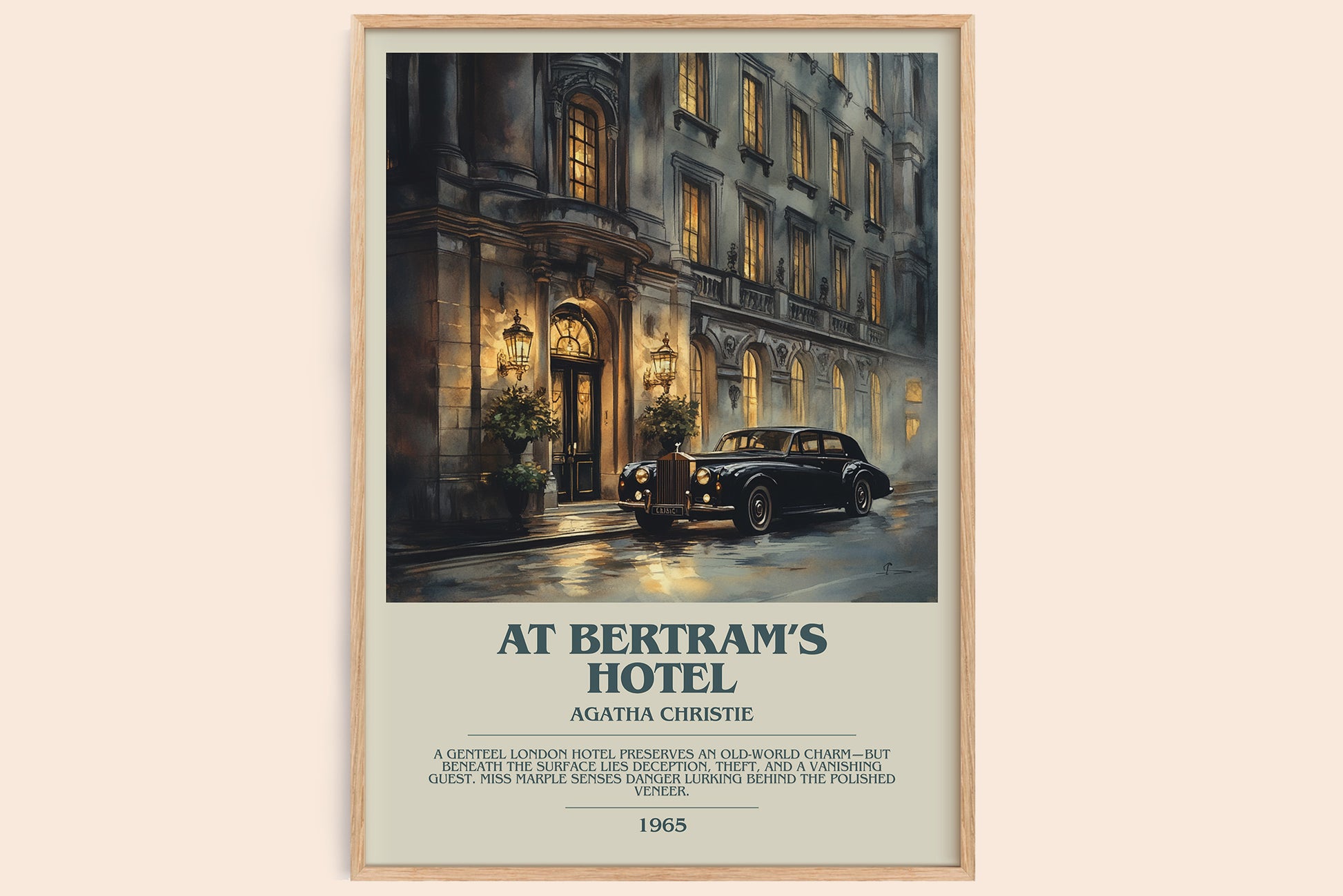 At Bertram's Hotel bookish book poster by Agatha Christie – framed literary art print