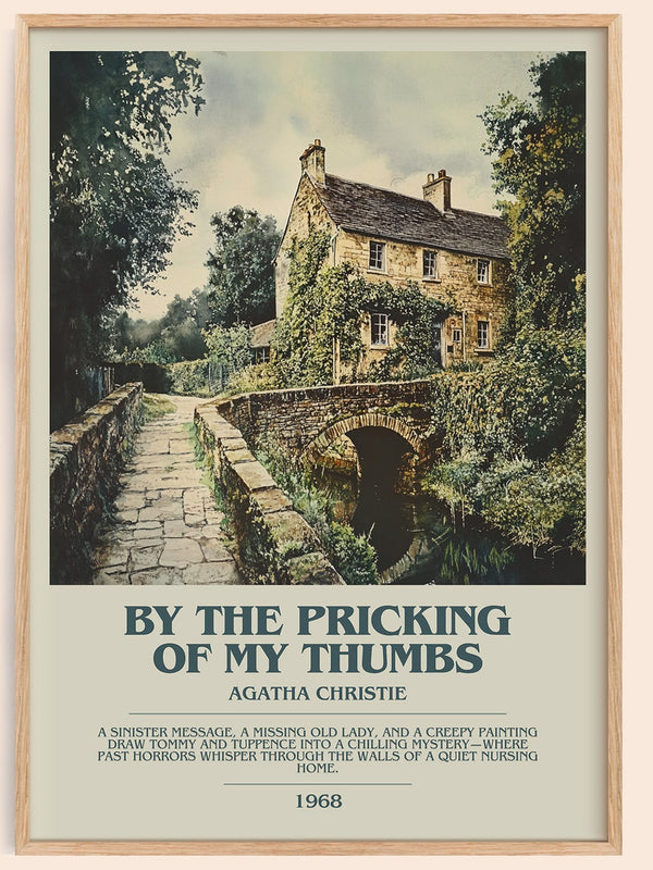 By the Pricking of My Thumbs bookish book poster by Agatha Christie – framed literary art print