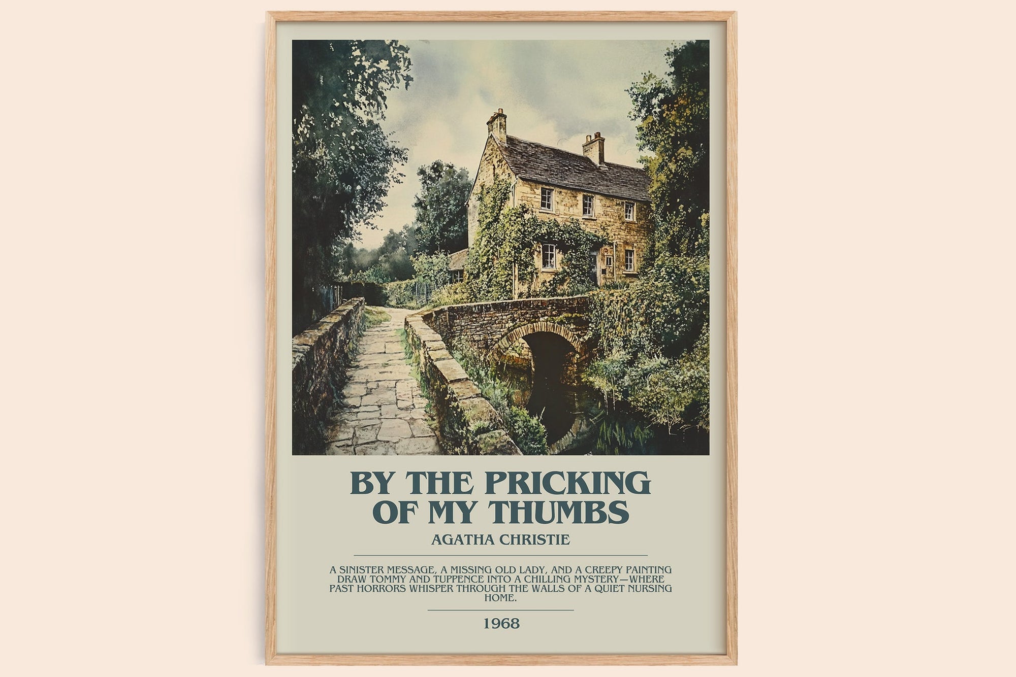 By the Pricking of My Thumbs bookish book poster by Agatha Christie – framed literary art print