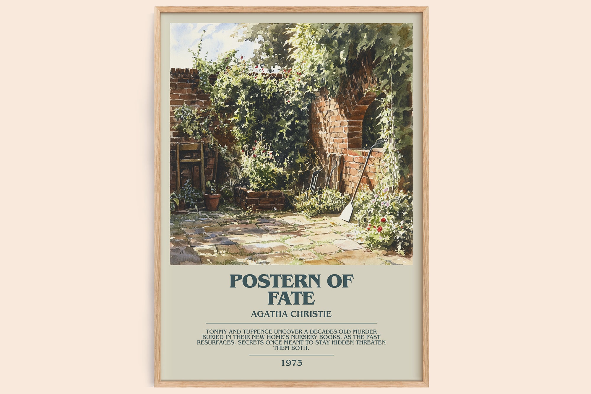 Postern of Fate bookish book poster by Agatha Christie – framed literary art print