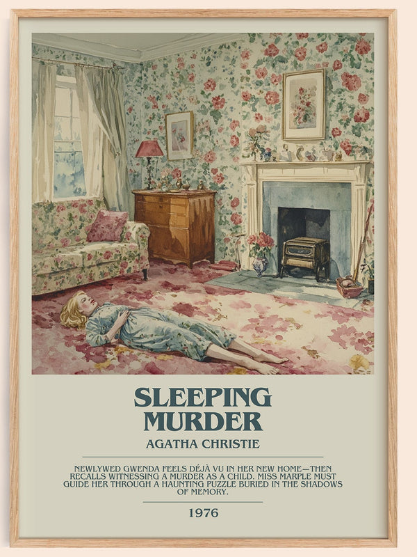 Sleeping Murder bookish book poster by Agatha Christie – framed literary art print