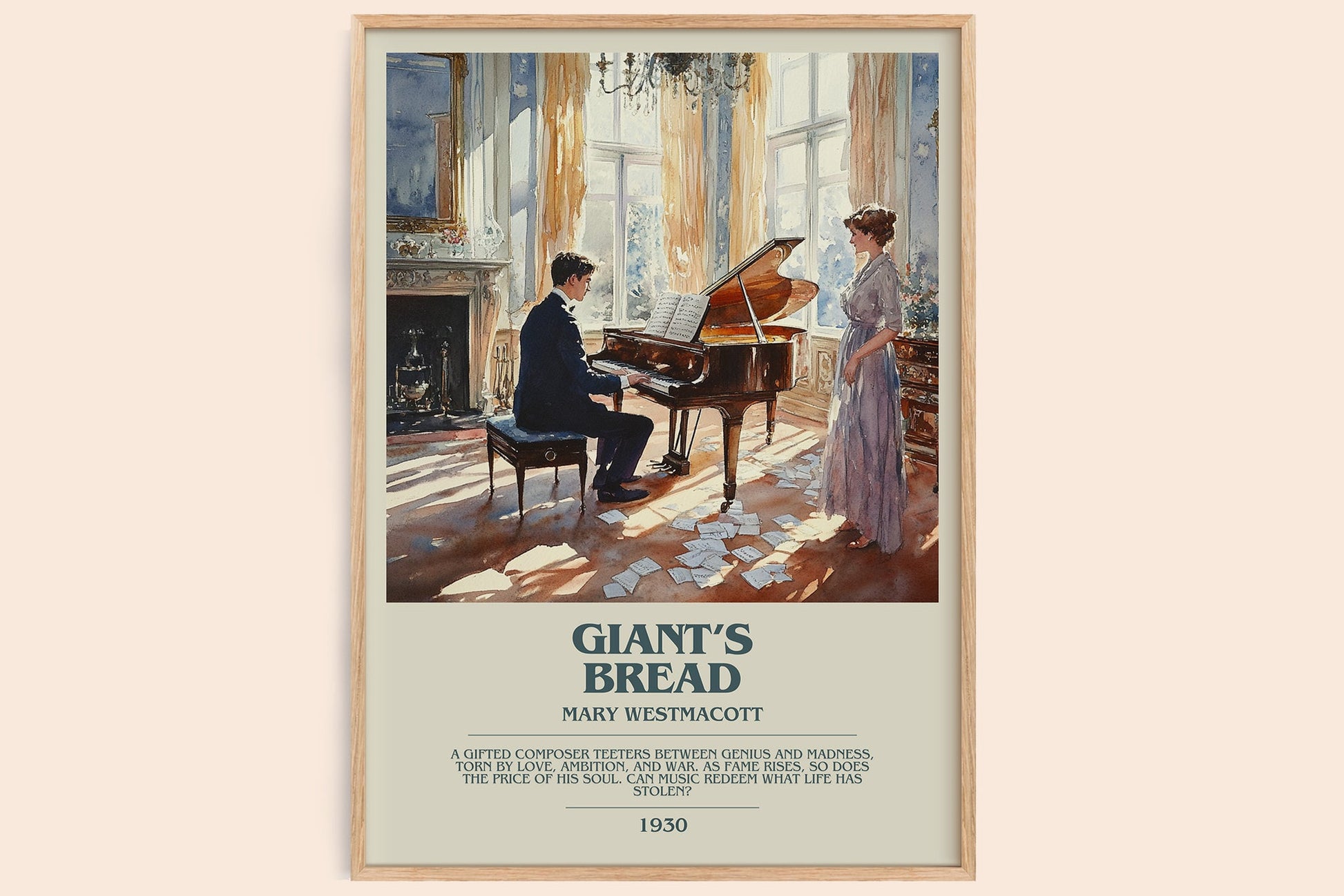 Giant’s Bread bookish book poster by Mary Westmacott – framed literary art print