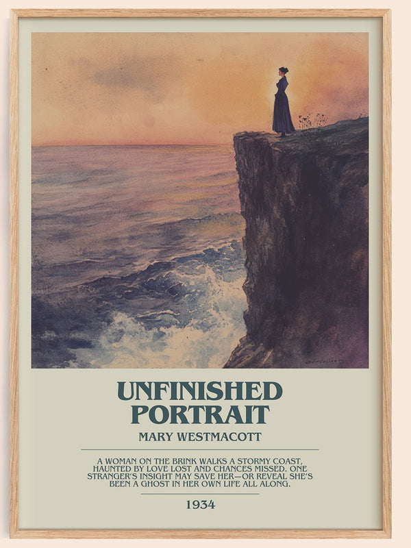 Unfinished Portrait bookish book poster by Mary Westmacott – framed literary art print
