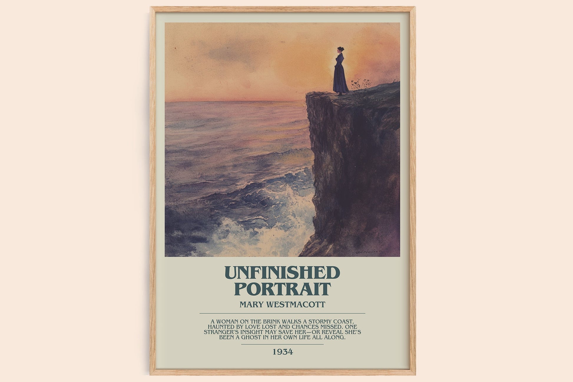 Unfinished Portrait bookish book poster by Mary Westmacott – framed literary art print