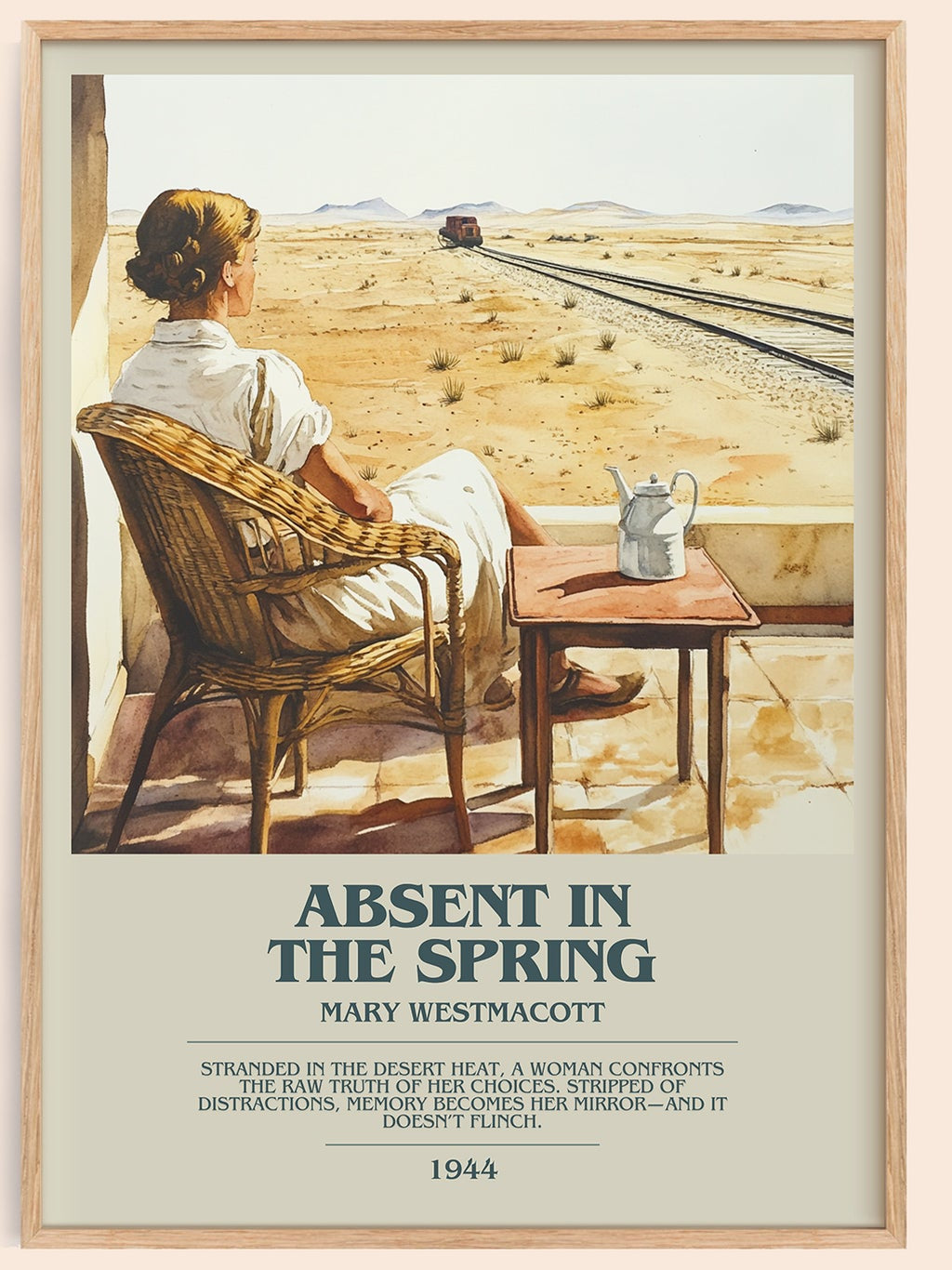 Absent In The Spring bookish book poster by Mary Westmacott – framed literary art print