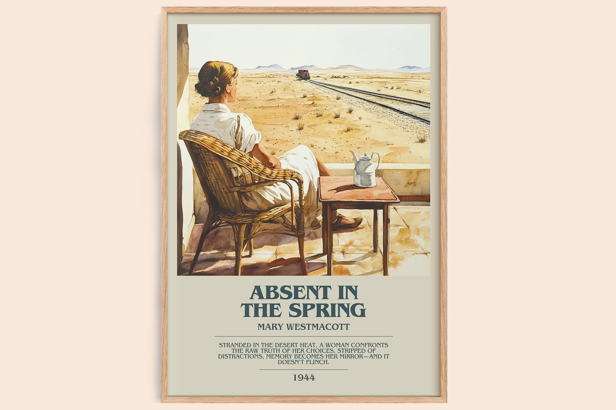 Absent In The Spring bookish book poster by Mary Westmacott – framed literary art print