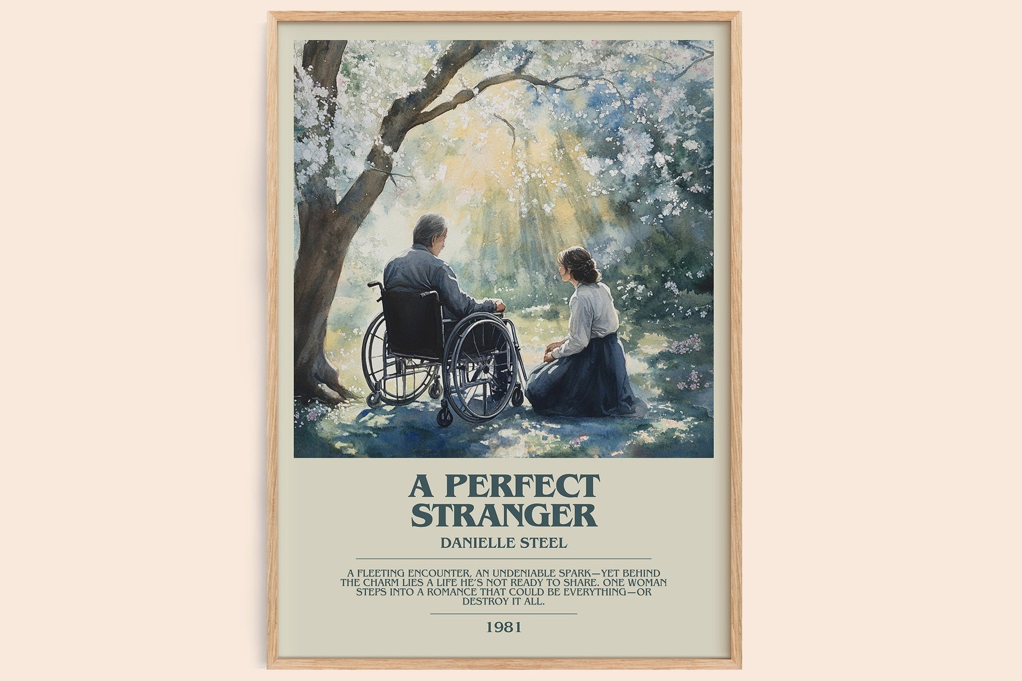 A Perfect Stranger bookish book poster by Danielle Steel – framed literary art print