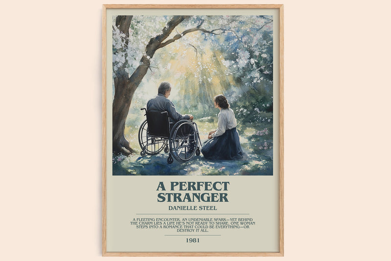 A Perfect Stranger bookish book poster by Danielle Steel – framed literary art print