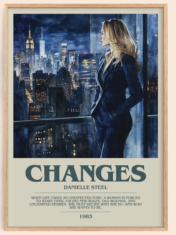 Changes bookish book poster by Danielle Steel – framed literary art print