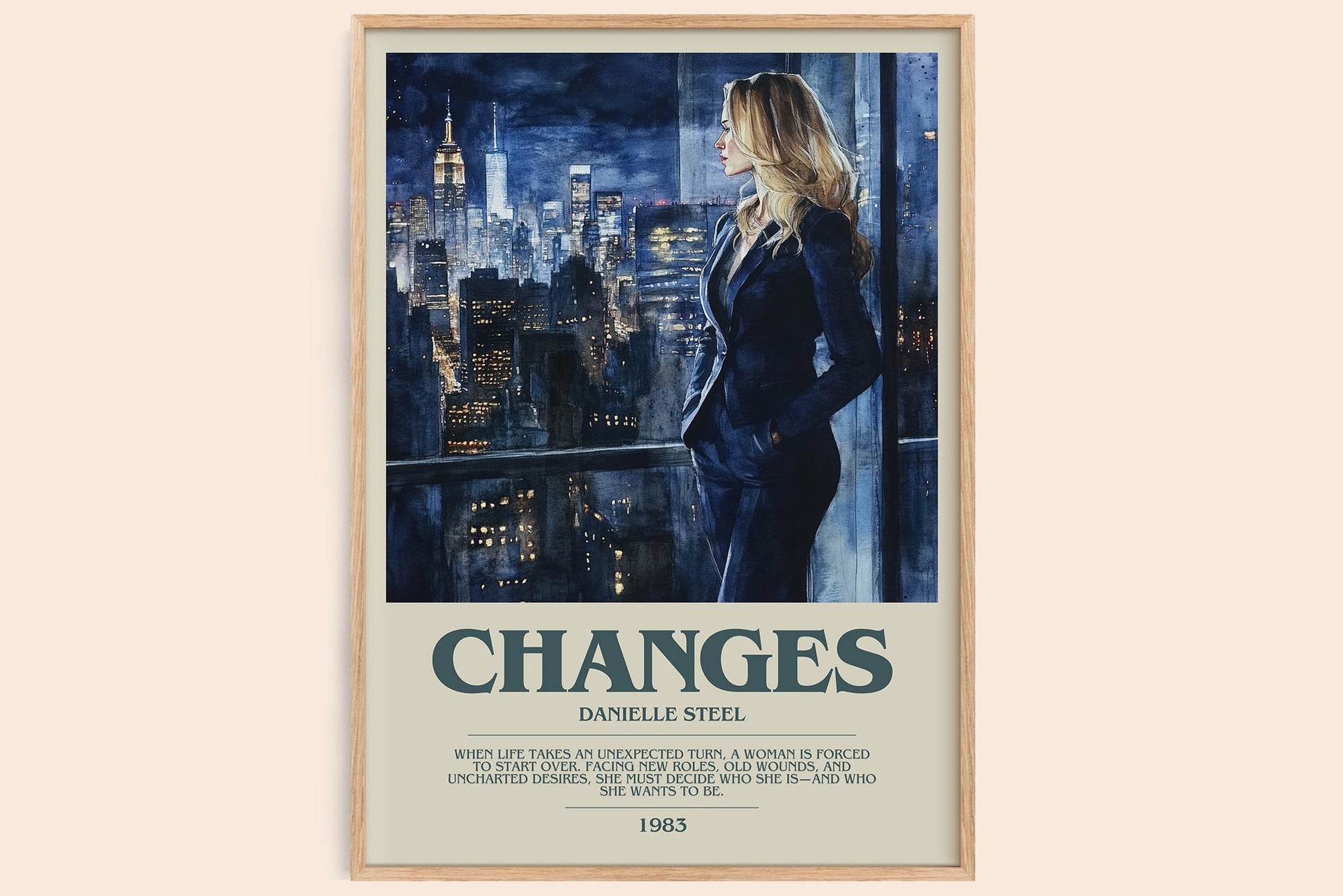 Changes bookish book poster by Danielle Steel – framed literary art print