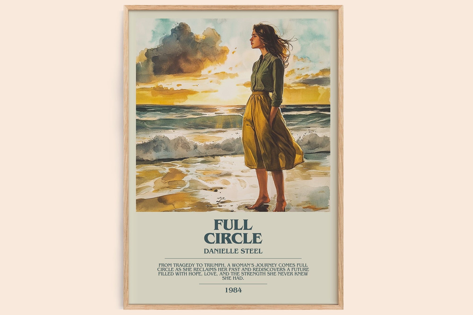 Full Circle bookish book poster by Danielle Steel – framed literary art print
